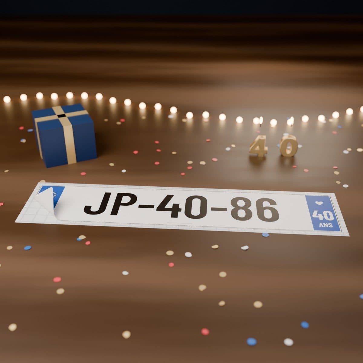 Sticker plaque d'immatriculation anniversaire personnalisé – Initiales, âge et année